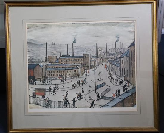 § Laurence Stephen Lowry RA (1887-1976) Huddersfield 17.75 x 22.25in. § Laurence Stephen Lowry RA (1887-1976) Huddersfield 17.75 x 22.25in.